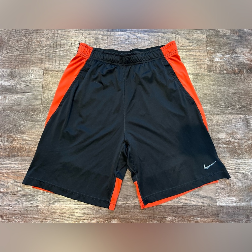 Nike Men's Athletic Shorts in Black and Orange